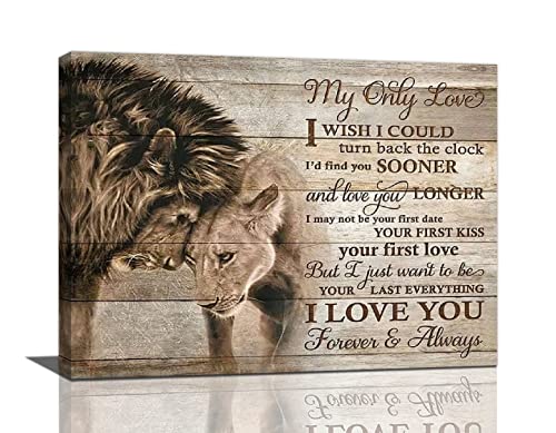 jamie world Wandkunst Liebe Zitate Tier Leinwand Drucke Gemälde Vintage Löwen Paar Bilder gerahmt rustikale Kunstwerk Heimdekoration für Schlafzimmer Wohnzimmer Esszimmer Badezimmer 40,6 x 30,5 cm jamie world Wandkunst Liebe Zitate Tier Leinwand Drucke Gemälde Vintage Löwen Paar Bilder gerahmt rustikale Kunstwerk Heimdekoration für Schlafzimmer Wohnzimmer Esszimmer Badezimmer 40,6 x 30,5 cm von jamie world