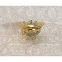 Kupfer 24 Karat Vergoldete Zuckerdose, Antike Handgefertigte Zuckerdose Aus Kupfer, Antikes Design von jamilarabesque