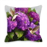 Kolibri Hortensie Indoor Outdoor Kissenbezug Mit Reißverschluss Liebhaber Geschenke Lila Blau Orange Rot 16x16 18x18 20x20 Mto von janinekingdesigns