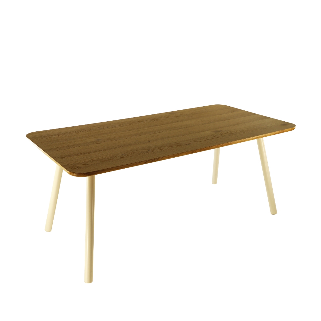 Jan Kurtz - Morador - Tisch aus Holzfurnier und Stahl mit runden Ecken von jankurtz