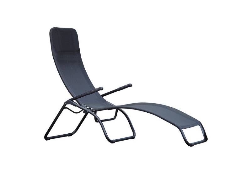 jankurtz Relaxliege Terrassenliege Samba Edition aus Aluminium, Schwarz von jankurtz