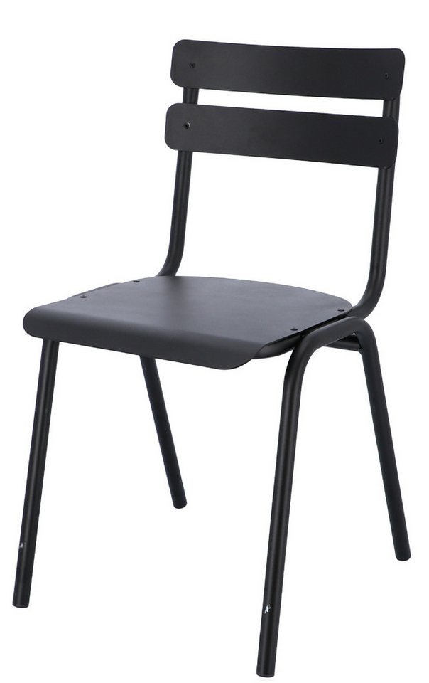 jankurtz Stuhl One aus Aluminium, stapelbar, Schwarz von jankurtz