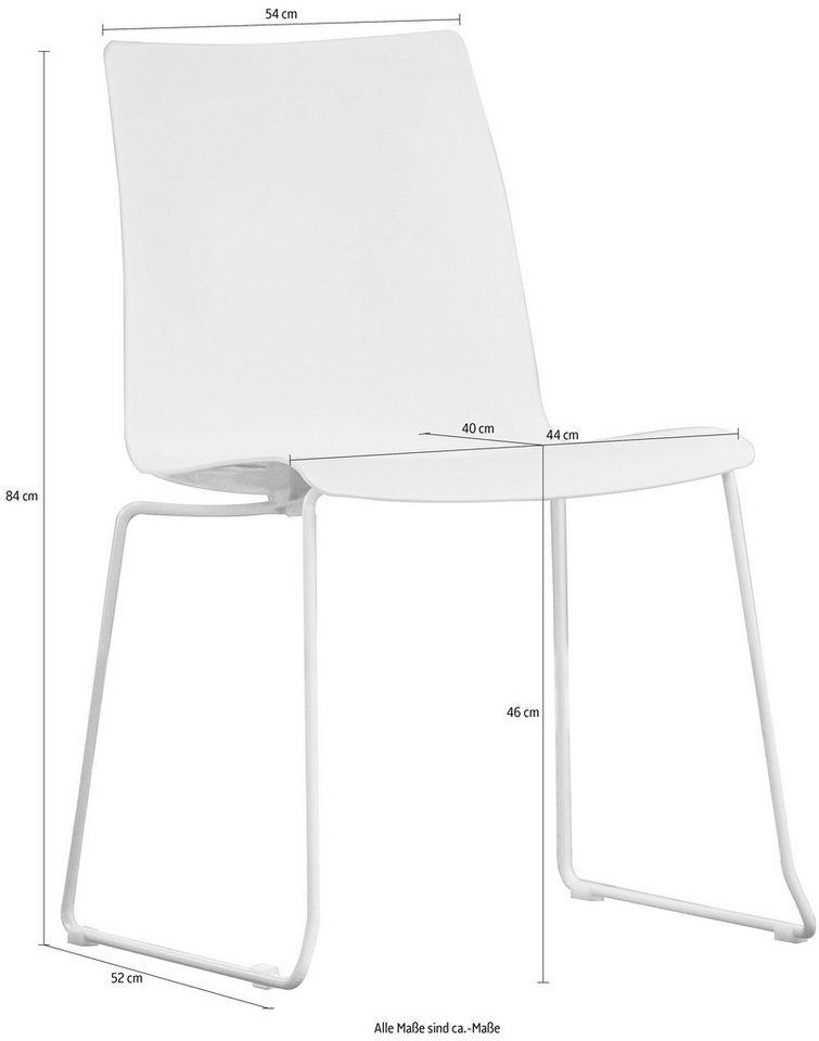 jankurtz Stuhl slide, Sitzschale aus Kunsstoff, stapelbar, in 3 Farben von jankurtz