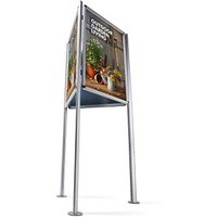 Showdown® Displays Kundenstopper silber DIN A0 3 Fächer von Showdown® Displays