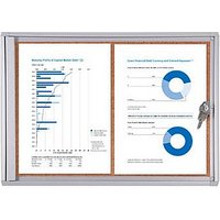 Showdown® Displays Schaukasten Economy XS Kork silber 2x DIN A4 von Showdown® Displays