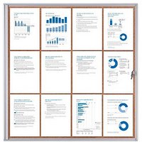 Showdown® Displays Schaukasten Economy XS Kork silber 12x DIN A4 von Showdown® Displays