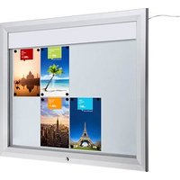 Showdown® Displays Schaukasten T LED silber 8x DIN A4 von Showdown® Displays