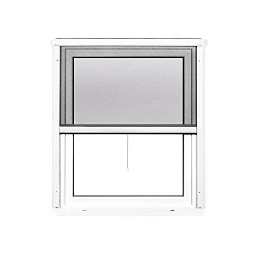 jarolift 2 in 1 Insektenschutzrollo Volaris Fliegengitter Fenster-Rollo, PVC Rahmen Weiß, Höhe und Breite Kürzbar, 100 x 140 cm (B x H) von jarolift
