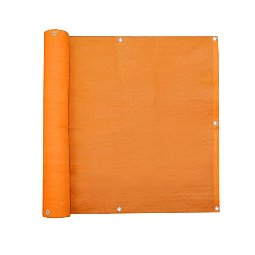 jarolift Balkonbespannung Basic, Balkon Sichtschutz Windschutz Sonnenschutz Balkon-Verkleidung, Atmungsaktiv, 600 x 90 cm Orange von jarolift