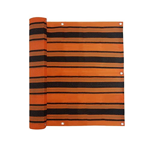 jarolift Balkonbespannung Basic, Balkon Sichtschutz Windschutz Sonnenschutz Balkon-Verkleidung, Atmungsaktiv, 600 x 90 cm Orange/Braun/Schwarz von jarolift