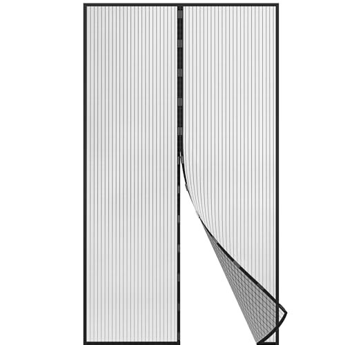 jarolift Fliegengitter Balkontür Insektenschutz Fliegennetz ohne Bohren mit Magnetverschluss, Zuschneidbar, 110 x 220 cm (B x H), Schwarz von jarolift