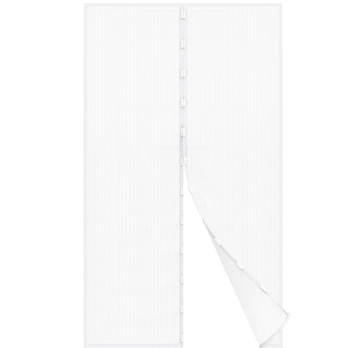 jarolift Fliegengitter Balkontür Insektenschutz Fliegennetz ohne Bohren mit Magnetverschluss, Zuschneidbar, 110 x 220 cm (B x H), Weiß von jarolift