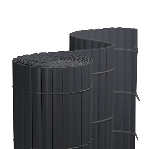 jarolift PVC Sichtschutzmatte Balkon Sichtschutz Wetterfest für Garten Terrasse, Sichtschutzzaun Balkonverkleidung Zaun Sichtschutz Balkon, 140 x 900 cm, 2 Matten mit 1 x 4m + 1 x 5m Länge, Grau von jarolift