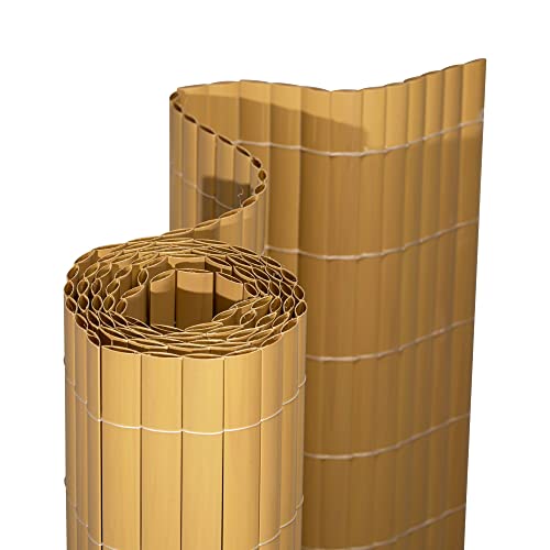 jarolift PVC Sichtschutzmatte Premium Sichtschutz Garten Balkon Terrasse Sichtschutzzaun Balkonverkleidung Zaunblende, 200 x 500 cm Bambus von jarolift