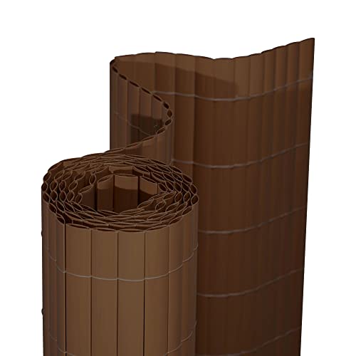 jarolift PVC Sichtschutzmatte Premium Sichtschutz Garten Balkon Terrasse Sichtschutzzaun Balkonverkleidung Zaunblende, 90 x 600 cm (2X 3m Länge) Braun von jarolift