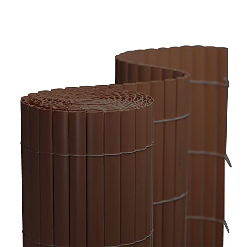 jarolift PVC Sichtschutzmatte Standard Sichtschutz Garten Balkon Terrasse Sichtschutzzaun Balkonverkleidung Zaunblende, 100 x 1000 cm, 2 Matten mit je 2 x 5m Länge, Braun von jarolift