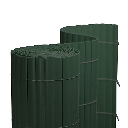 jarolift PVC Sichtschutzmatte Standard Sichtschutz Garten Balkon Terrasse Sichtschutzzaun Balkonverkleidung Zaunblende, 100 x 1000 cm, 2 Matten mit je 2 x 5m Länge, Grün von jarolift