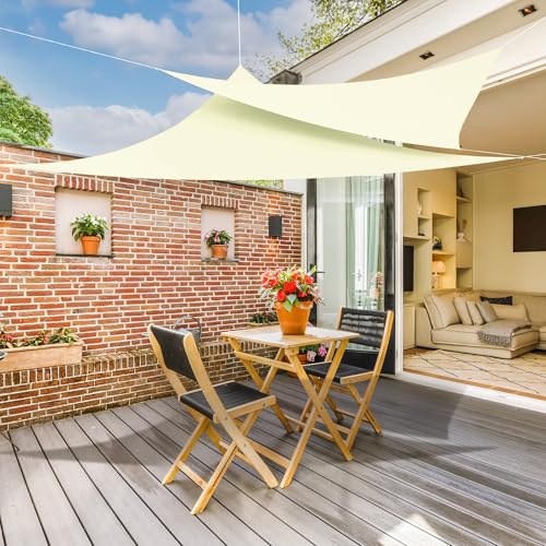 jarolift Sonnensegel Dreieck Gleichschenklig, Wasserdicht, Sonnenschutz Sichtschutz für Terrasse Garten Balkon, Polyestergewebe 360 x 360 x 360 cm, Cremeweiß von jarolift