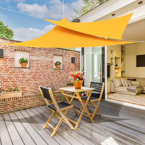 jarolift Sonnensegel Dreieck Gleichschenklig, Wasserdicht, Sonnenschutz Sichtschutz für Terrasse Garten Balkon, Polyestergewebe 360 x 360 x 360 cm, Gelb von jarolift