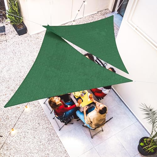 jarolift Sonnensegel Dreieck Gleichseitig Atmungsaktiv Sonnenschutz Sichtschutz für Balkon Terrasse Garten HDPE-Gewebe, 360 x 360 x 360 cm, Grün von jarolift