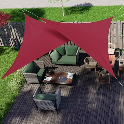 jarolift Sonnensegel Dreieck Rechtwinklig, Wasserdicht, Sonnenschutz Sichtschutz für Terrasse Garten Balkon, Polyestergewebe, 600 x 420 x 420 cm, Weinrot von jarolift