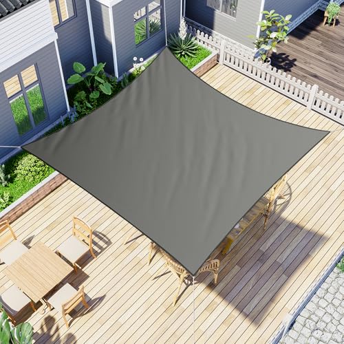 jarolift Sonnensegel Quadrat, Wasserdicht, Sonnenschutz Sichtschutz für Terrasse Garten Balkon, Polyestergewebe, 360 x 360 cm, Anthrazit von jarolift