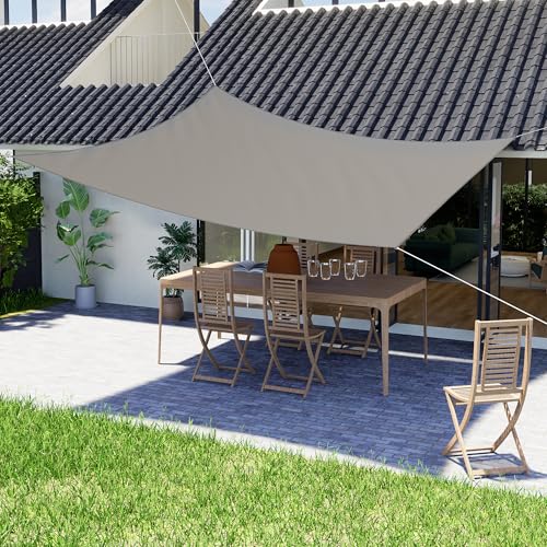 jarolift Sonnensegel Rechteckig, Wasserabweisend, Sonnenschutz Sichtschutz für Terrasse Garten Balkon, Polyestergewebe 500 x 400 cm, Hellgrau jarolift Sonnensegel Rechteckig, Wasserabweisend, Sonnenschutz Sichtschutz für Terrasse Garten Balkon, Polyestergewebe 500 x 400 cm, Hellgrau von jarolift