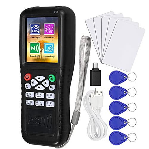 JasugKEY RFID-Smartcard-Kopierer, RFID-Leser-Schreib-Duplikator, NFC-Leser, verschlüsselter Kartendecoder, mit beschreibbaren Schlüsselanhängerkarten, kostenloser Software, APP-Dekodierung von jasugKEY