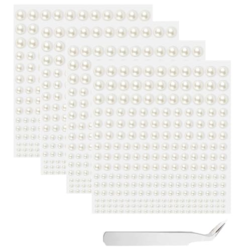 jatimdotin 900 Stück Selbstklebende Halbperlen, Selbstklebende Perlen Sticker, 2/3/4/5/6mm Perlen Aufkleber mit Pick up Pinzette für Nagelzubehör, Handwerk und Dekoration jatimdotin 900 Stück Selbstklebende Halbperlen, Selbstklebende Perlen Sticker, 2/3/4/5/6mm Perlen Aufkleber mit Pick up Pinzette für Nagelzubehör, Handwerk und Dekoration von jatimdotin