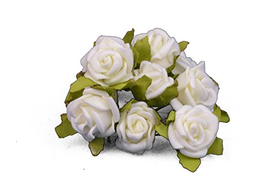 jb 50 Stk Rosen creme Foam Dekorosen Foamrosen Streurosen Basteln Rosen Röschen von jb