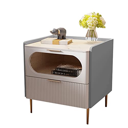 jbshop Beistelltisch Nachttisch Holz Kostenloses Installation Schlafzimmer Nachttischkabinett Schieferschluss Schließfach Nachttische (Color : 05, Size : 19.7inch/50CM) von jbshop