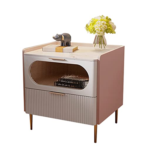 jbshop Beistelltisch Nachttisch Holz Kostenloses Installation Schlafzimmer Nachttischkabinett Schieferschluss Schließfach Nachttische (Color : 06, Size : 17.7inch/45CM) von jbshop