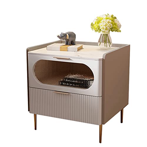 jbshop Beistelltisch Nachttisch Holz Kostenloses Installation Schlafzimmer Nachttischkabinett Schieferschluss Schließfach Nachttische (Color : 07, Size : 17.7inch/45CM) von jbshop