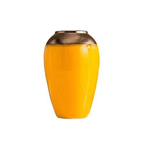 Vasen Handgemachtes Licht Luxus Orange Gelb Vase Europäischen Stil Blume Utensilien Dekoration Tischzentrum Dekoration Creative Floral Dekoration Vase Vasen für die Dekor. (Size : B) von jbshop