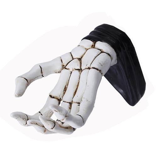jdstty Modischer Skelett Hand Ringhalter Zur Wandmontage Schlüsselorganisatoren Wohnaccessoire Für Stilvolle Gothic Heimdekoration von jdstty