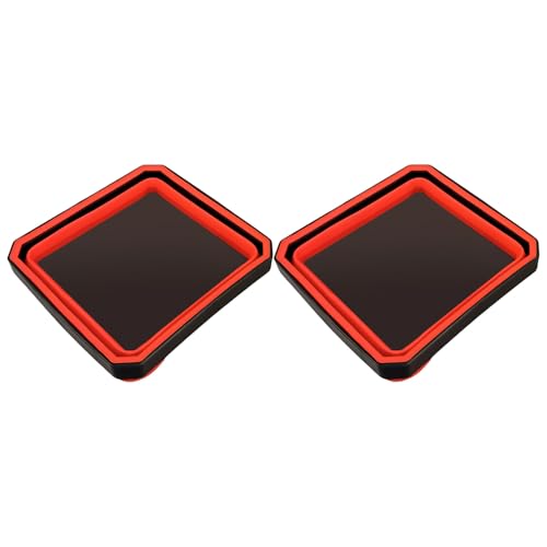 2pcs Silikon Faltbare Magnetische Kleine Metallteile Tablett Zum Organisieren Von Schraubenschrauben Und Waschmaschinen Werkzeugträger Schalen Tragbare Werkzeugträger von jebyltd