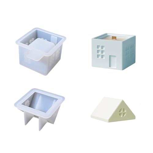 Lebensmittelqualität Silikonhandwerk Schimmel Einfache Veröffentlichung Für Harzkunst Kerze Country Cottages Design Schmuckzubehör Easy Release Silikonform von jebyltd