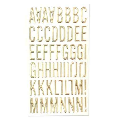 Metallic Letter Nummer Aufkleber Gold Glitzer PVC Aufkleber Für Kartenbildung Album Scrapbooking Dekorative Goldbuchstaben von jebyltd
