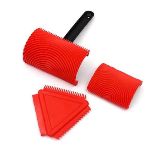 Professionelle Holzkörner Rollenbündel 3PCS Ergonomische Griffe Und Tragen Resistenter Rollen Für Haus Renovierungen Projekte Ergonomischer Lackwalzengriff von jebyltd