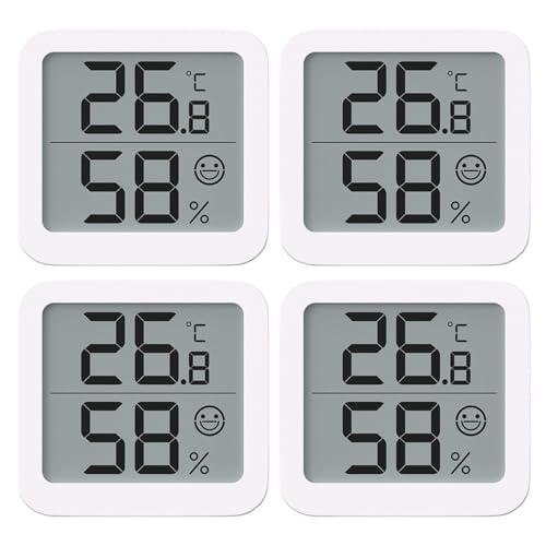 Set Von 2/4 Raumtemperatur Und Feuchtigkeitsmessgerät Für Baby Kindergarten Gewächshäuser Büro Wohnzimmer Mit Gesichtsymbol Anzeigetemperatur Und Feuchtigkeitssensoren von jebyltd
