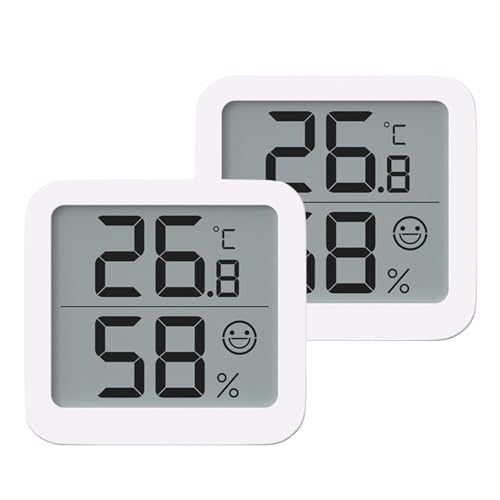 Set Von 2/4 Raumtemperatur Und Feuchtigkeitsmessgerät Für Baby Kindergarten Gewächshäuser Büro Wohnzimmer Mit Gesichtsymbol Anzeigetemperatur Und Feuchtigkeitssensoren von jebyltd