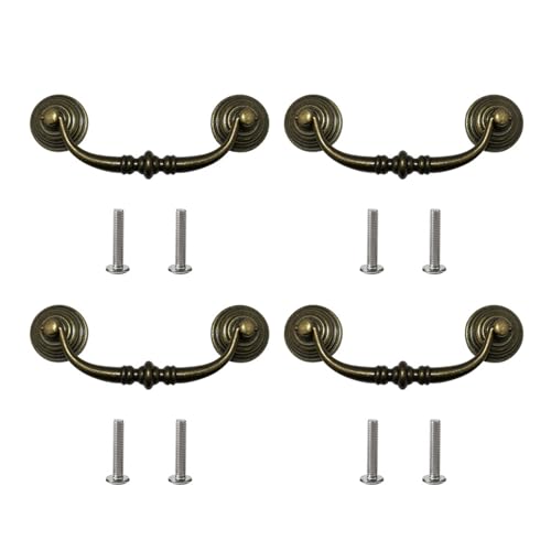 jebyltd 4 Pieces Sturdy Antique Styles Drop Bail Pulls Hole Center Dekoration Bequem Für Kommode Kleiderschränke Und Schränke Kleiderschrank Türgriffe von jebyltd