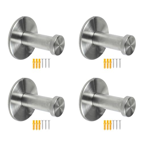 jebyltd 4pcs Wandmontierte Kleiderhaken Metall Ein Haken Edelstahl Wandtuchbügel Für Mantel Kleidung Dauerte Edelstahl Kleidung Handtuch Badezimmer Hardware von jebyltd