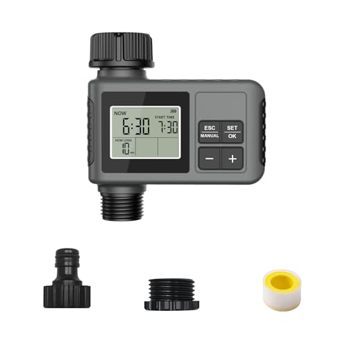 jebyltd Außenwässerung Timer Mit Kindersicherheitsschloss Flexible Dauer Einstellungen Von Bis Zu 15 Tagen Verzögerung 6 Monate Standby Für Yards Programmierbarer Wassertimer Für Den Gebrauch Freien von jebyltd