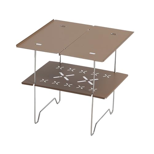 jebyltd Double Folding Camping Table Doppelschicht Aluminiumtisch Camping Picknikas Tisch Tragbarer Schreibtisch Strand Außenschreibtisch von jebyltd