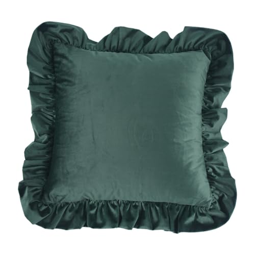 jebyltd Pillow Hülle Plüsch Stoff Quadrat Kissen Shams 17 7 Zoll/19 7 Zoll Ruffen Designs Falten Widerstandsfähige Reißverschlüsse Kissenbezug Samtabdeckung von jebyltd