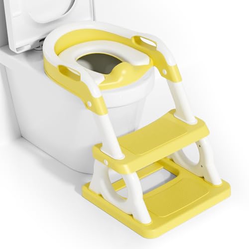 JeeneShine Kleinkind-Toilettensitz, Upgrade Töpfchen Training Sitz für Kinder Jungen Mädchen, 2 in 1 Töpfchen Training Toilette mit Schritt Hocker, Splash Guard Anti-Rutsch weiche Kissen von jeeneshine