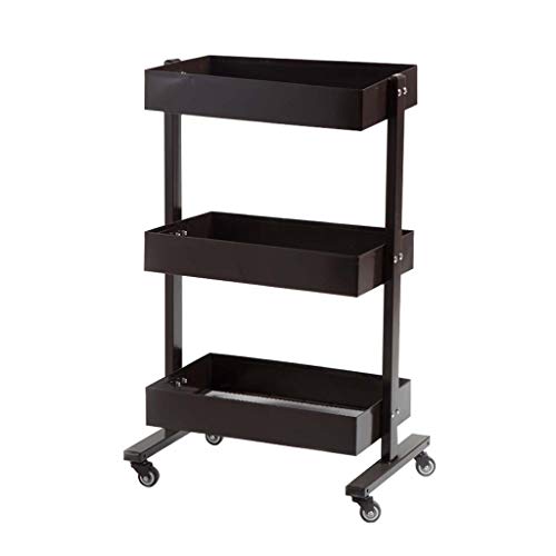 Ausziehbarer Aufbewahrungswagen mit 3 Ebenen, platzsparend, Honemb Mesh-Stil, abnehmbarer Aufbewahrungswagen, Standregal mit Rädern für Küche/Badezimmer/Büro (Schwarz B) von jehdfbvssjcbcsvfd
