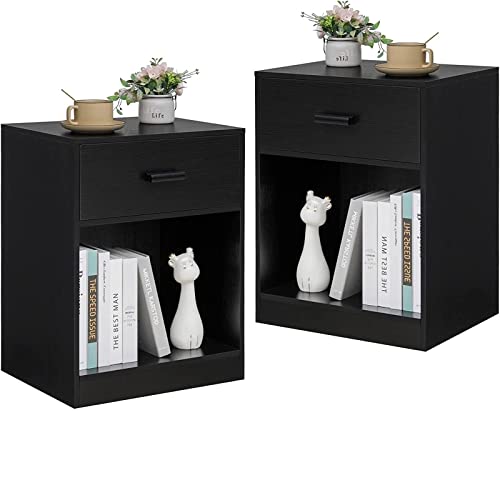 Nachttisch 2er Set mit 1 Schublade und 1 Offenem Stauraum, Couchtisch, Schlafzimmer Nachttisch Nachttisch 2er Set mit 1 Schublade und 1 Offenem Stauraum, Couchtisch, Schlafzimmer Nachttisch von jehdfbvssjcbcsvfd