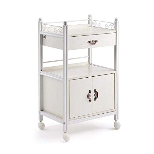 Rollwagen Utility Storage Rack Rolling Cart with Wheels Sturdy Serving Trolley Steel e for Home Office Kitchen Bathroom (White E) von jehdfbvssjcbcsvfd